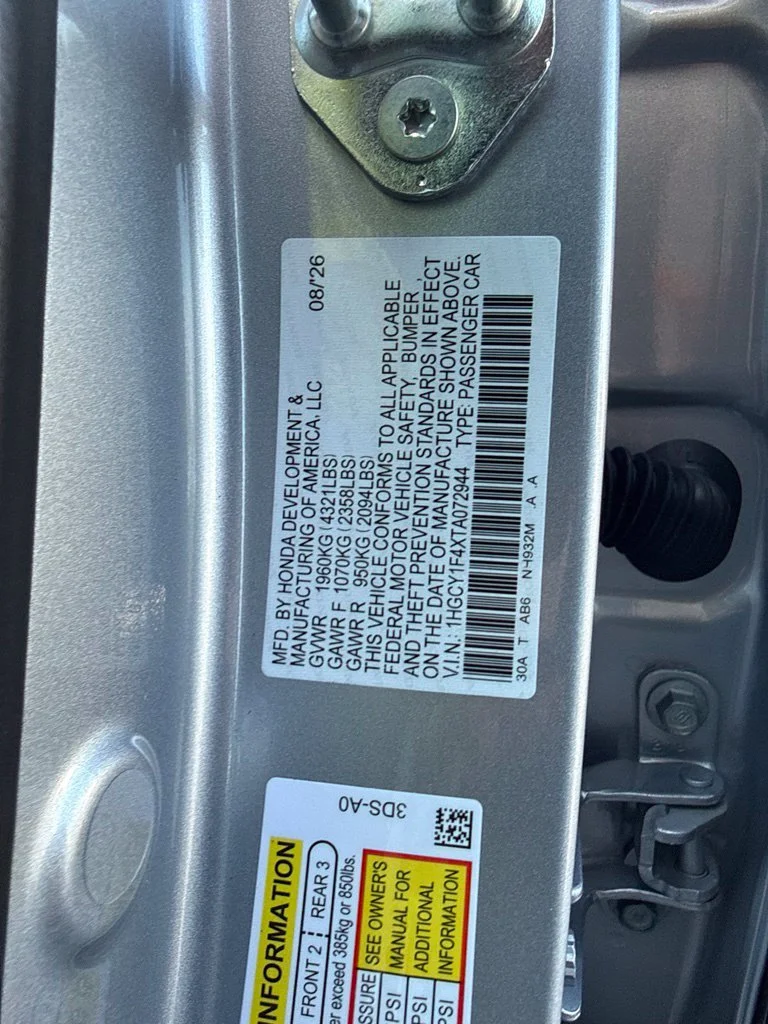 New 2026 Solar Silver Metallic Honda SE image 24