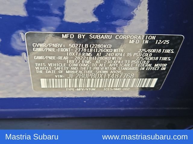 Used 2026 Sapphire Blue Pearl Subaru Premium image 6
