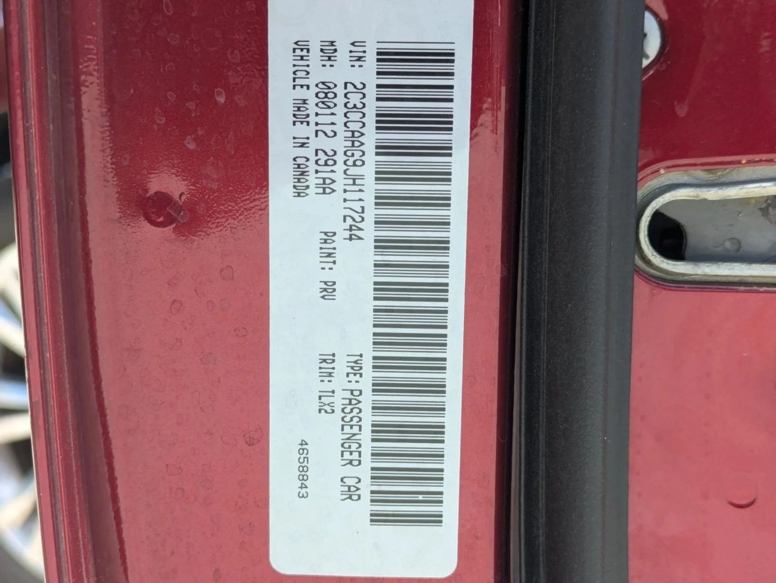 Used 2018 Velvet Red Pearlcoat Chrysler Touring L image 15