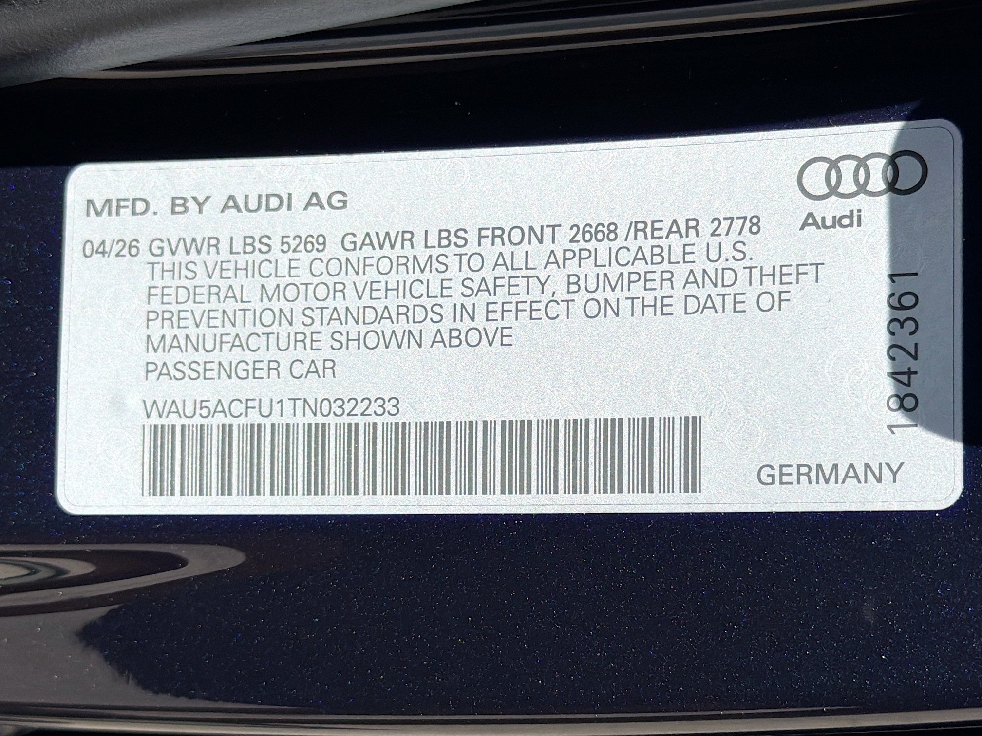 New 2026 Firmament Blue Metallic Audi Premium Plus image 42