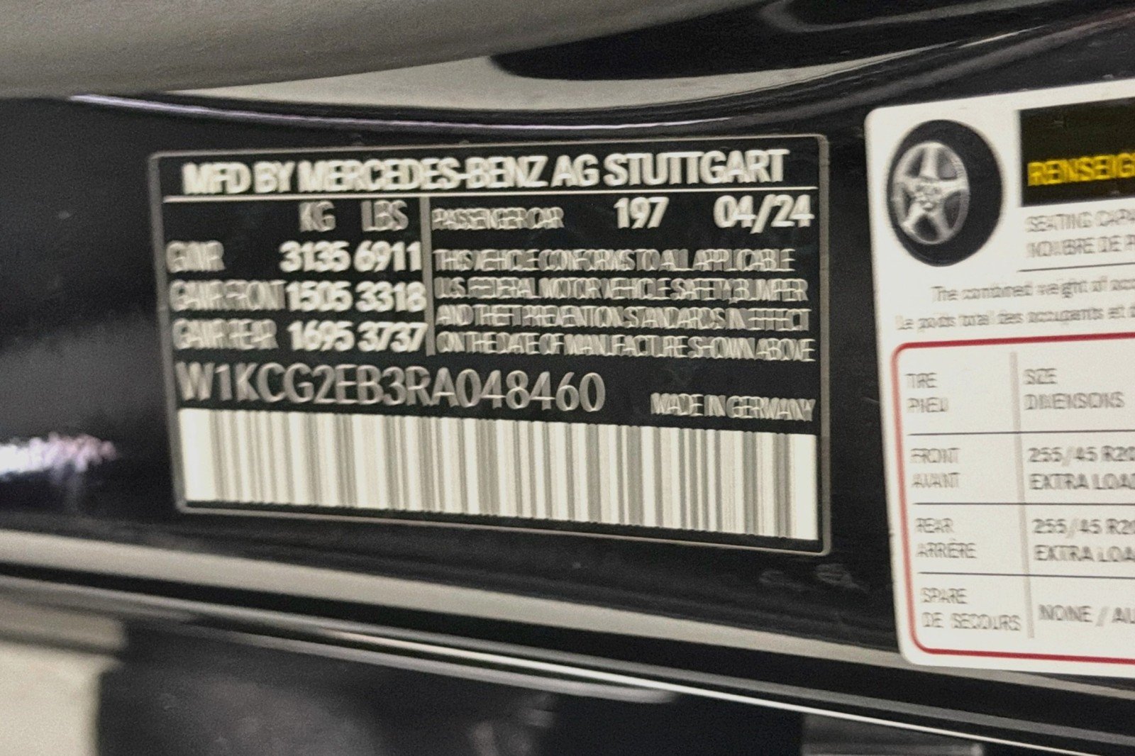 Certified Used 2024 Obsidian Black Metallic Mercedes-Benz EQS 450 image 27