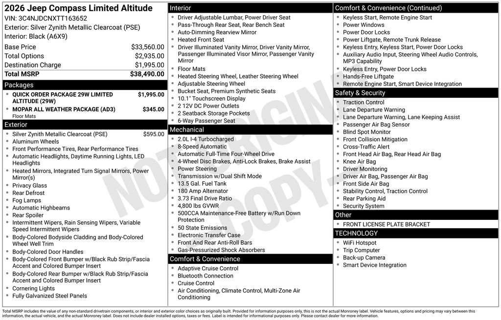 New 2026 Silver Zynith Metallic Clear-Coat Exterior Paint Jeep Limited image 22