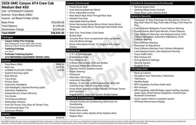 New 2026 Onyx Black GMC AT4 image 28