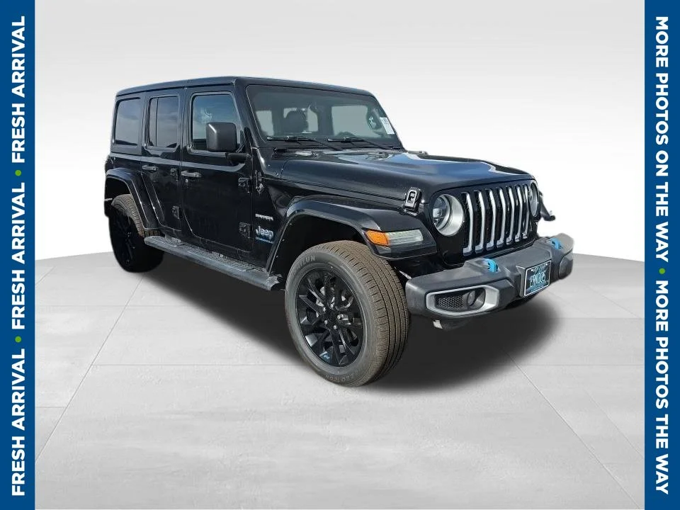 Certified Used 2023 Black Jeep Sahara 4xe image 1