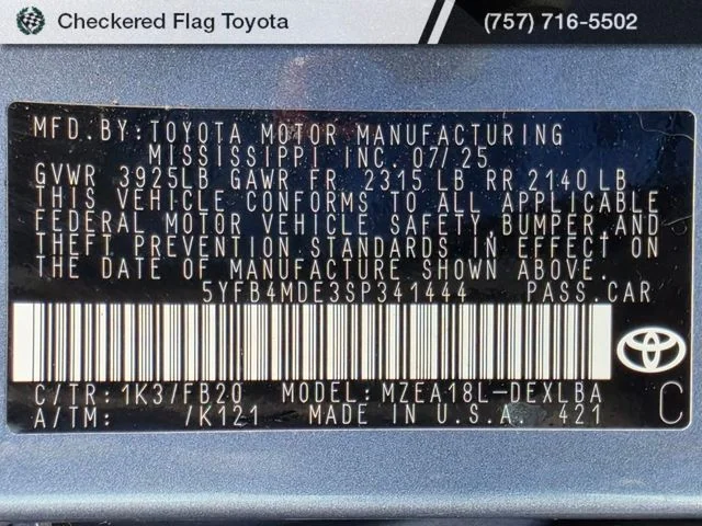 Certified Used 2025 Celestite Toyota LE image 19