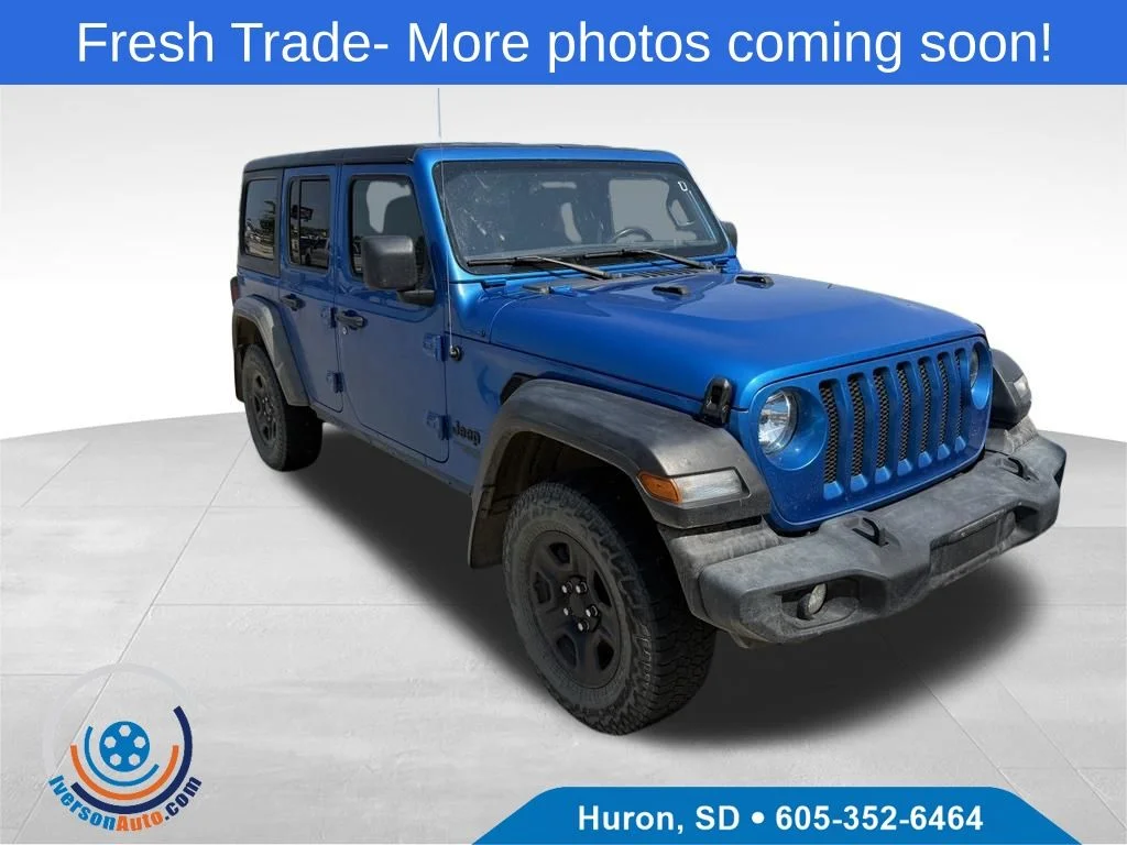 Used 2021 Blue Jeep Unlimited Sport image 1