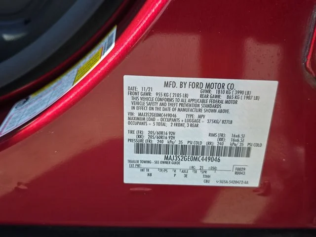 Used 2021 Red Ford SE image 35