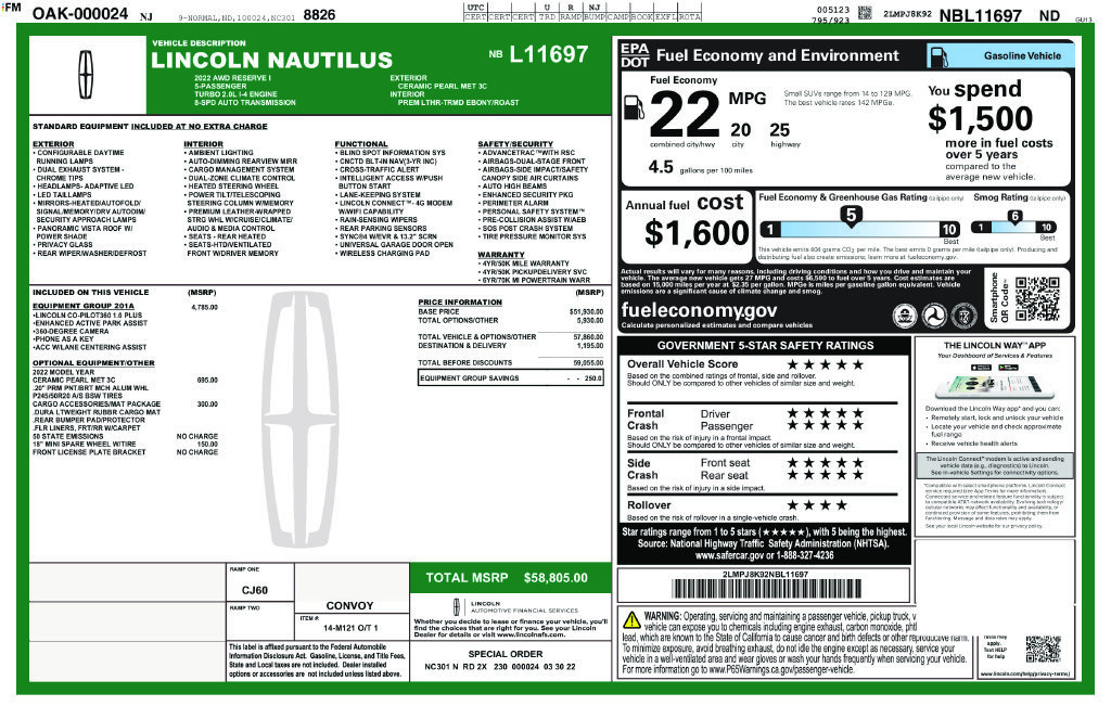 Used 2022 White Lincoln Reserve image 23