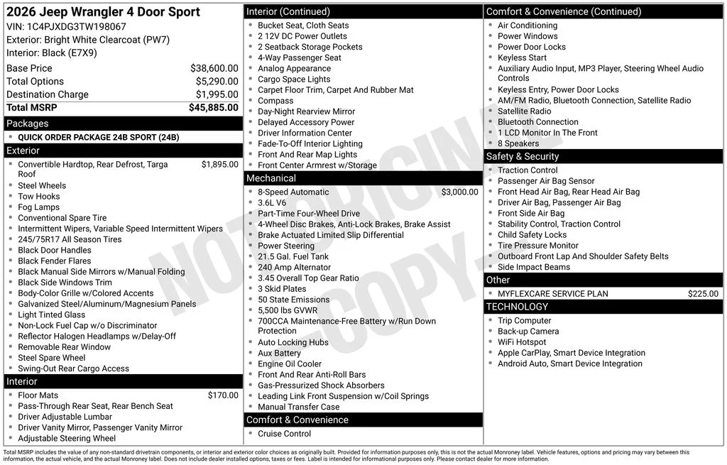 New 2026 Bright White Clearcoat Jeep Sport image 9