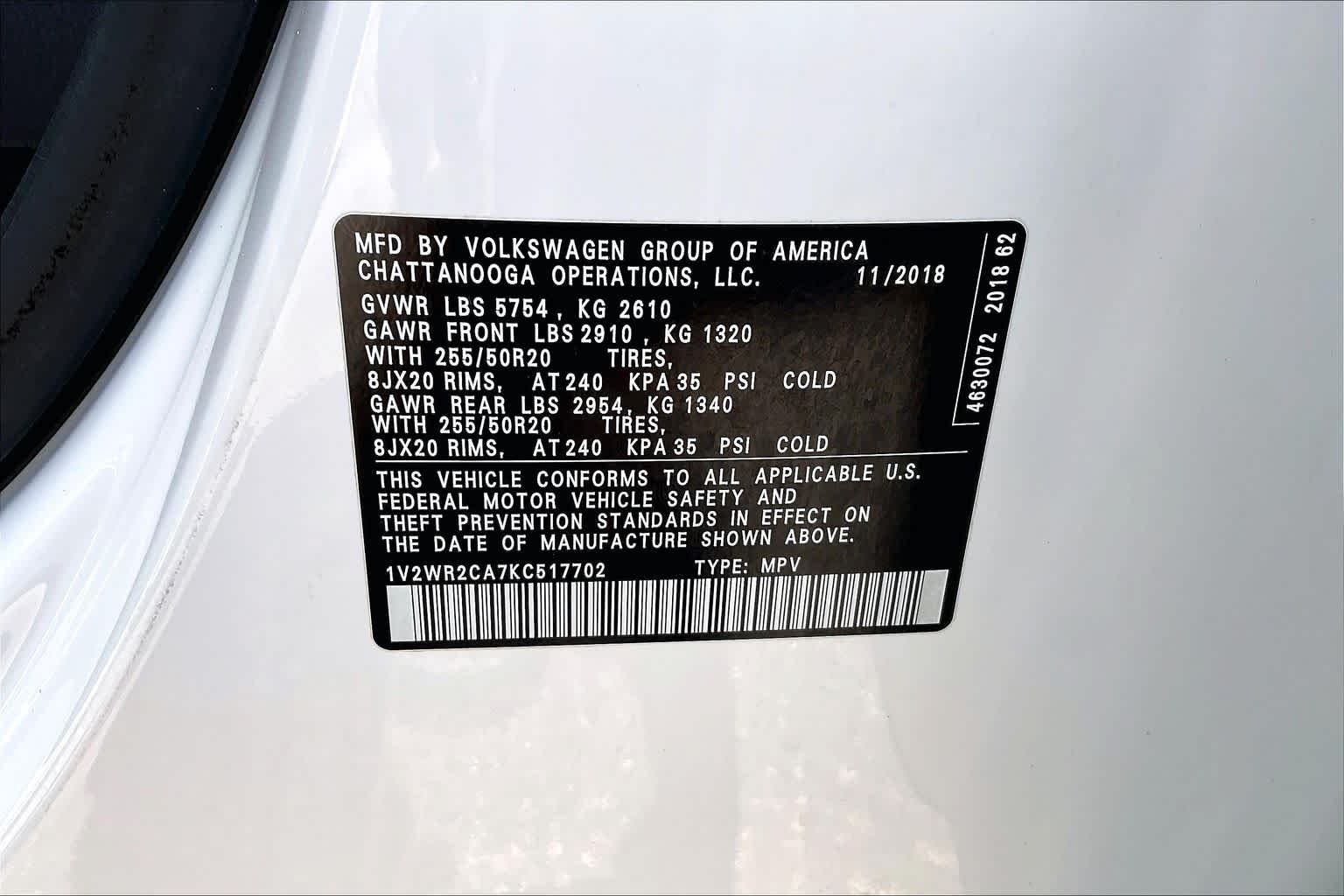 Used 2019 Pure White Volkswagen 3.6L V6 SE w/Technology image 33