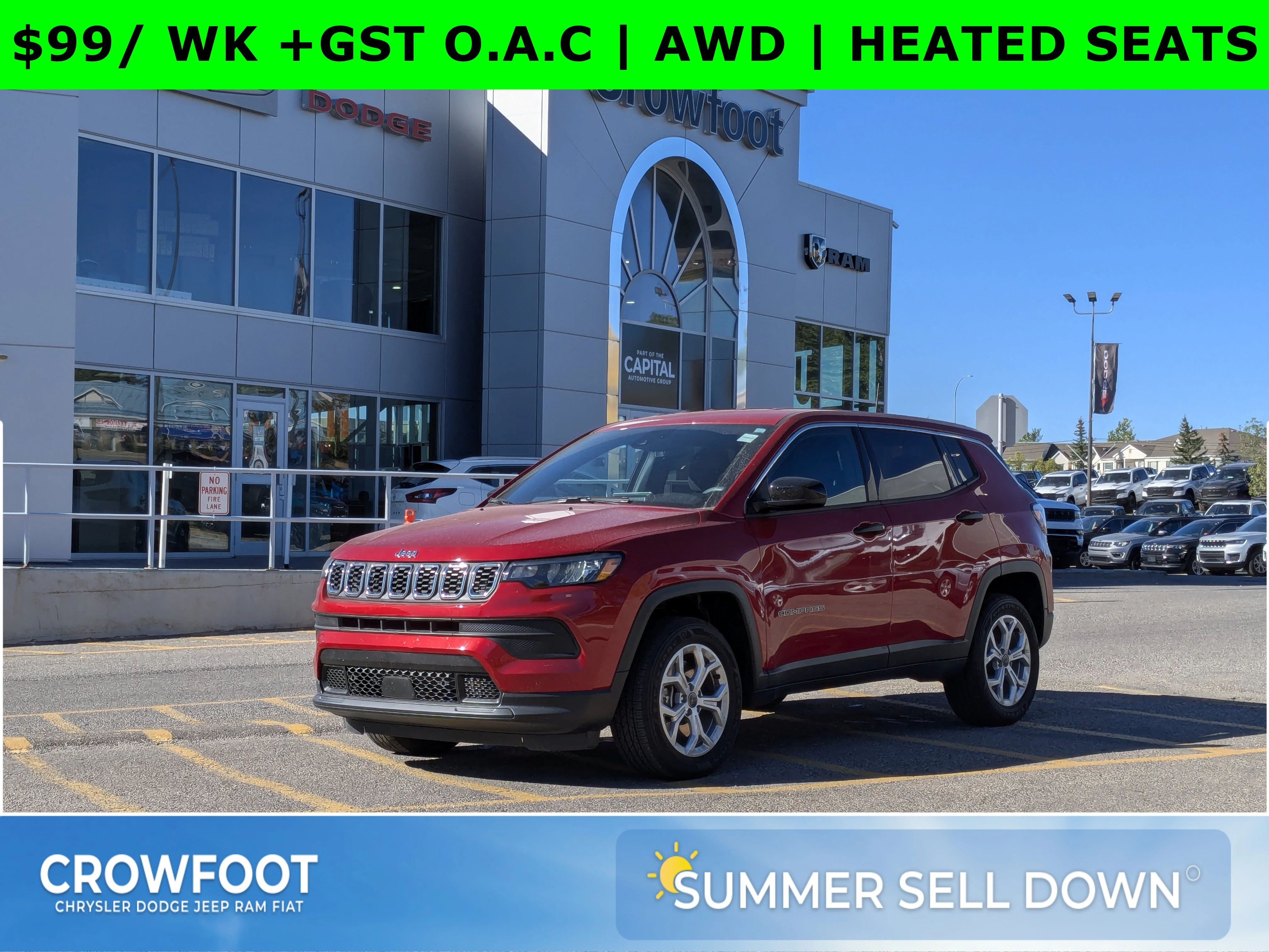 New 2025 Red Jeep Sport - - Forward Collision Warning - LED Head Lamps - Heated Seats and More! image 1