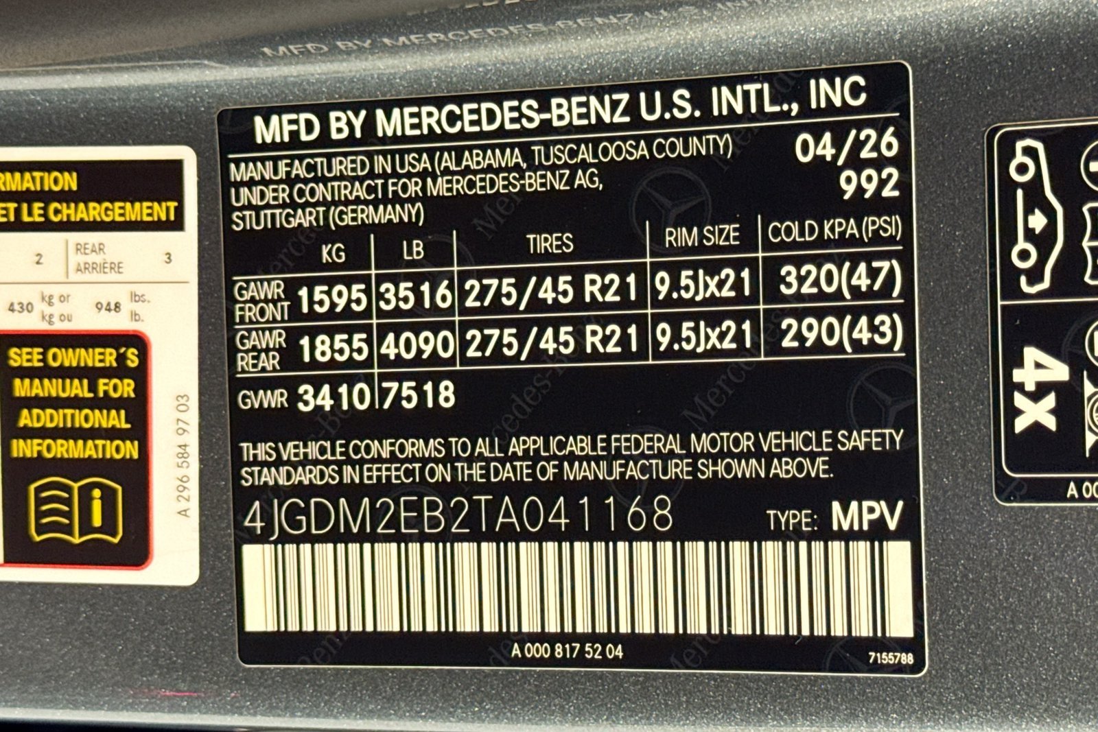 New 2026 Selenite Grey Metallic Mercedes-Benz EQS 400 image 29