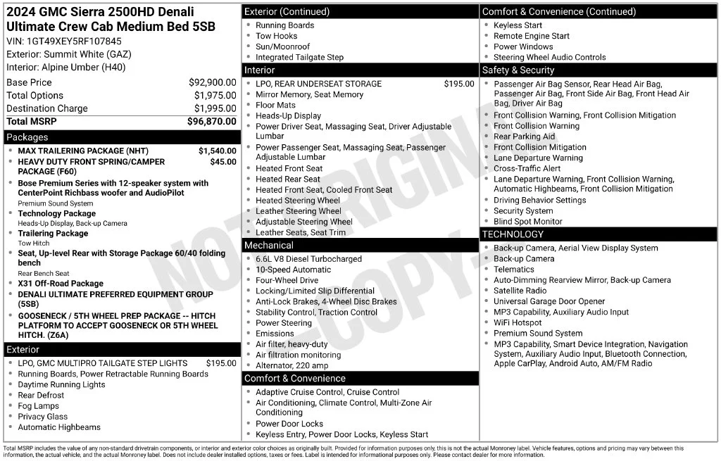 Used 2024 White GMC Denali Ultimate image 2