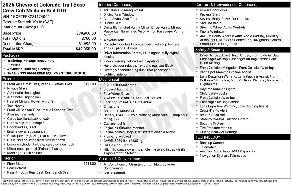 Used 2025 Summit White Chevrolet Trail Boss image 10