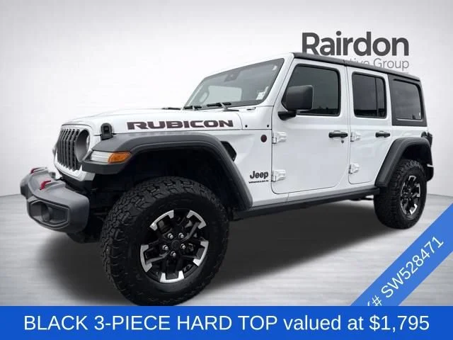 Used 2025 Bright White Clearcoat Jeep Rubicon image 3