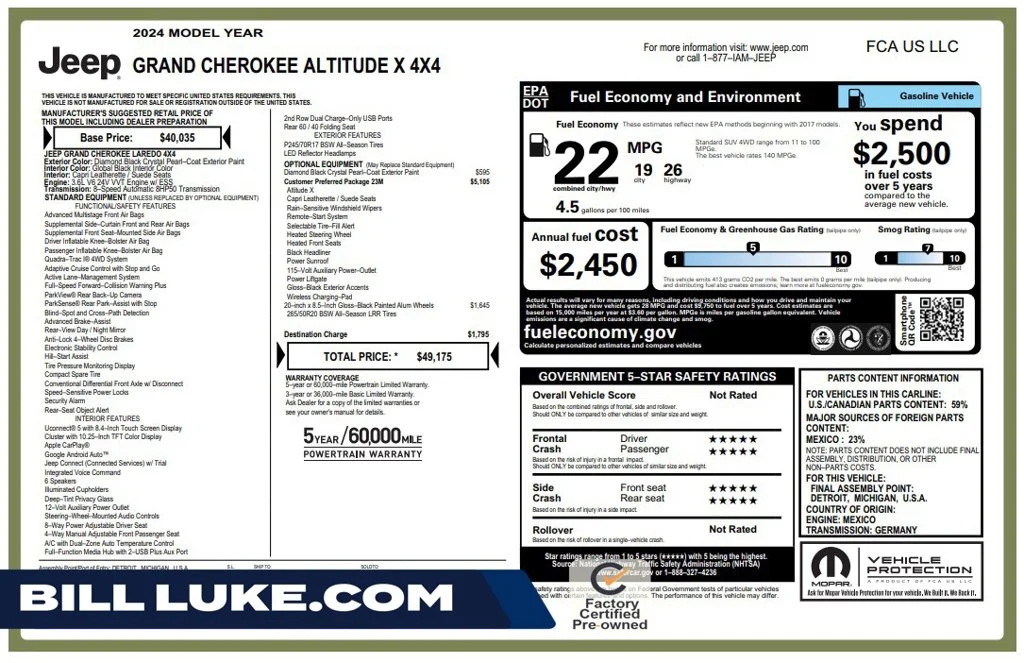 Used 2024 Black Jeep Altitude X image 1