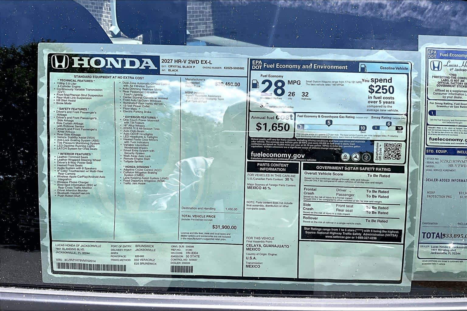 New 2027 Crystal Black Pearl Honda EX-L image 18