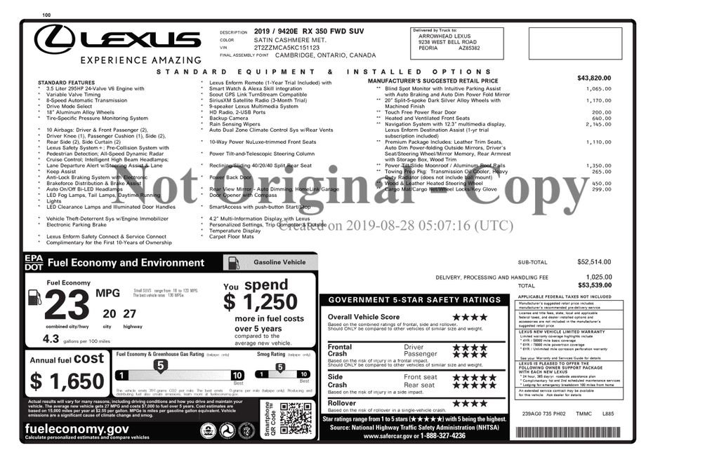 Used 2019 Beige Lexus 350 image 4