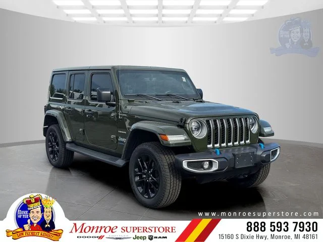 Certified Used 2023 Green Jeep Sahara 4xe image 1