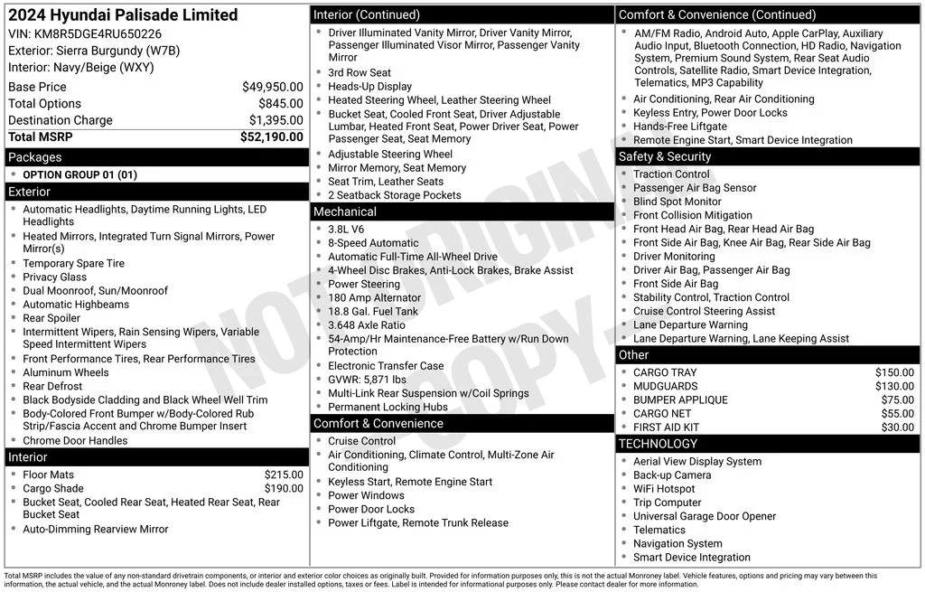 Used 2024 Red Hyundai Limited image 43