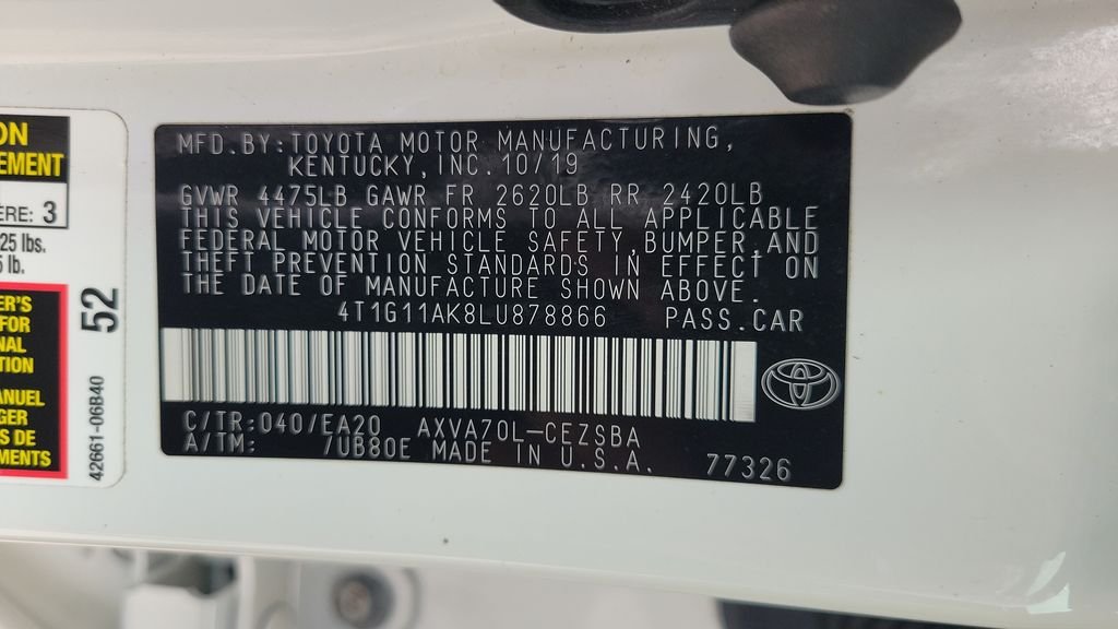 Certified Used 2020 White Toyota SE image 24
