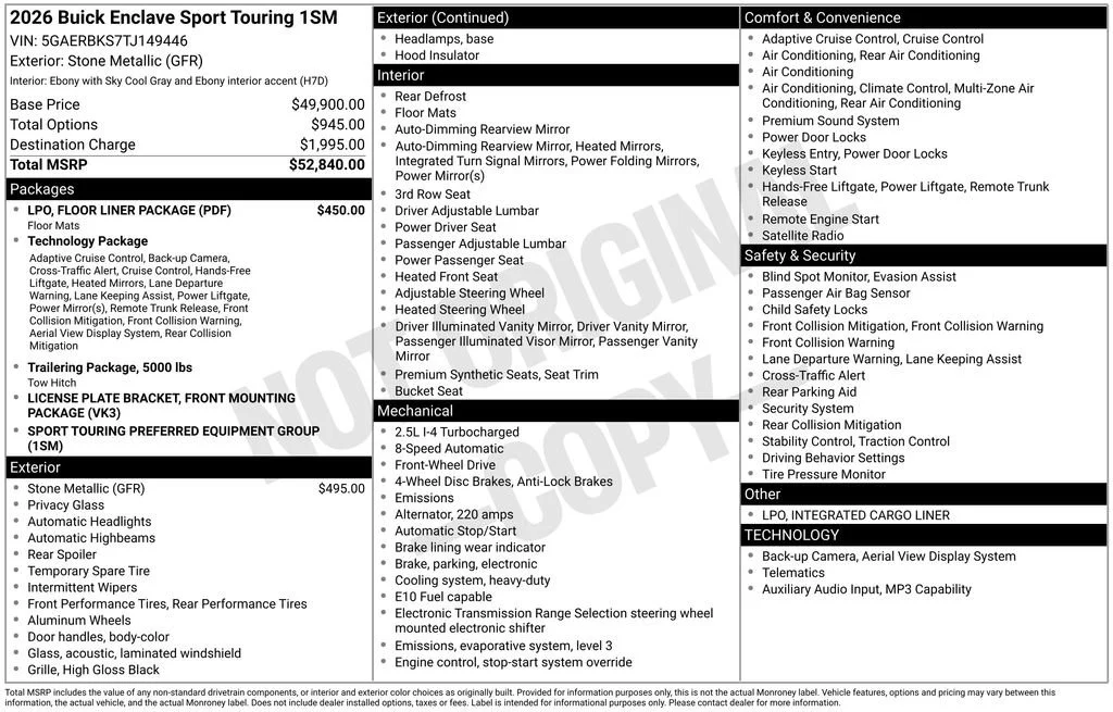 New 2026 Stone Metallic Buick Sport Touring image 33