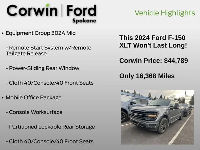 Used 2024 Carbonized Gray Metallic Ford XLT image 14