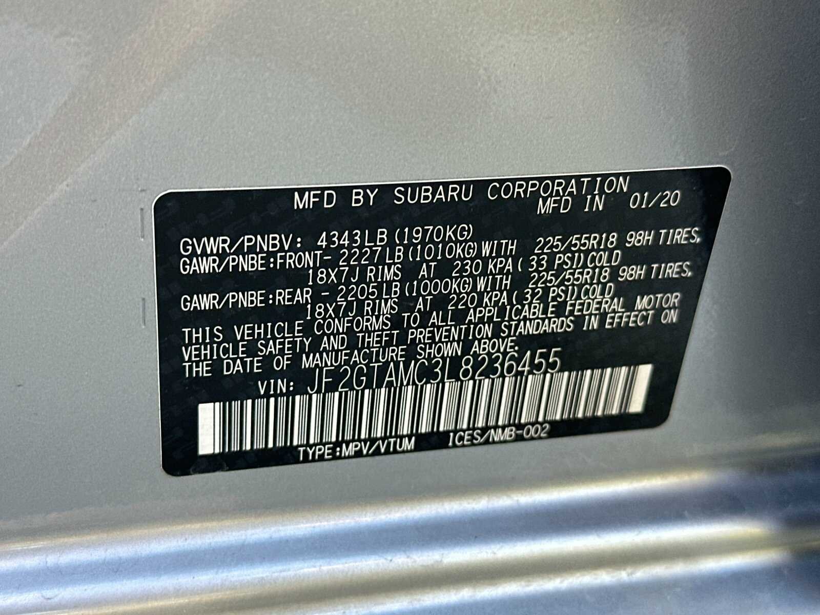 Used 2020 Ice Silver Metallic Subaru Limited 4D Sport Utility image 34