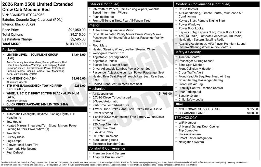 New 2026 Ceramic Gray Clear-Coat Exterior Paint RAM Limited image 5