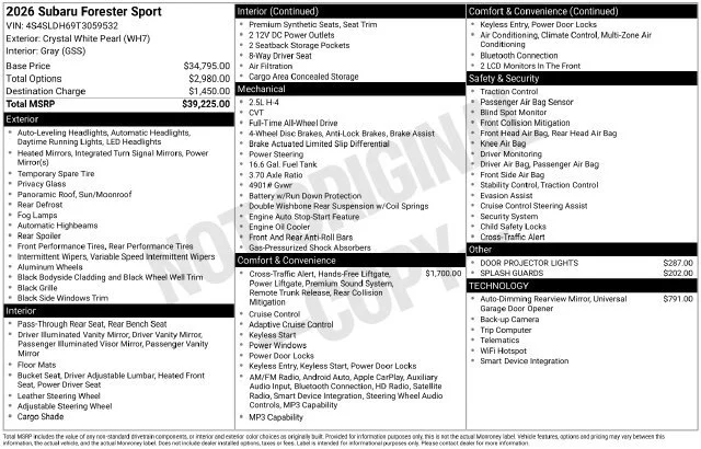 2026 Subaru Forester Sport - Photo 34