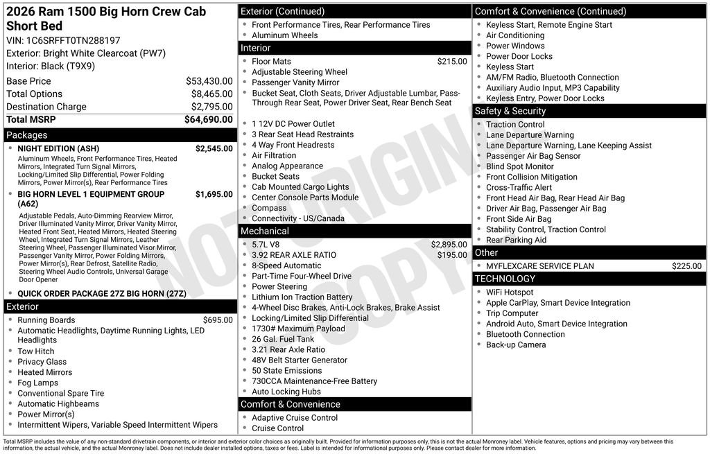 New 2026 Bright White Clearcoat RAM Big Horn/Lone Star image 4