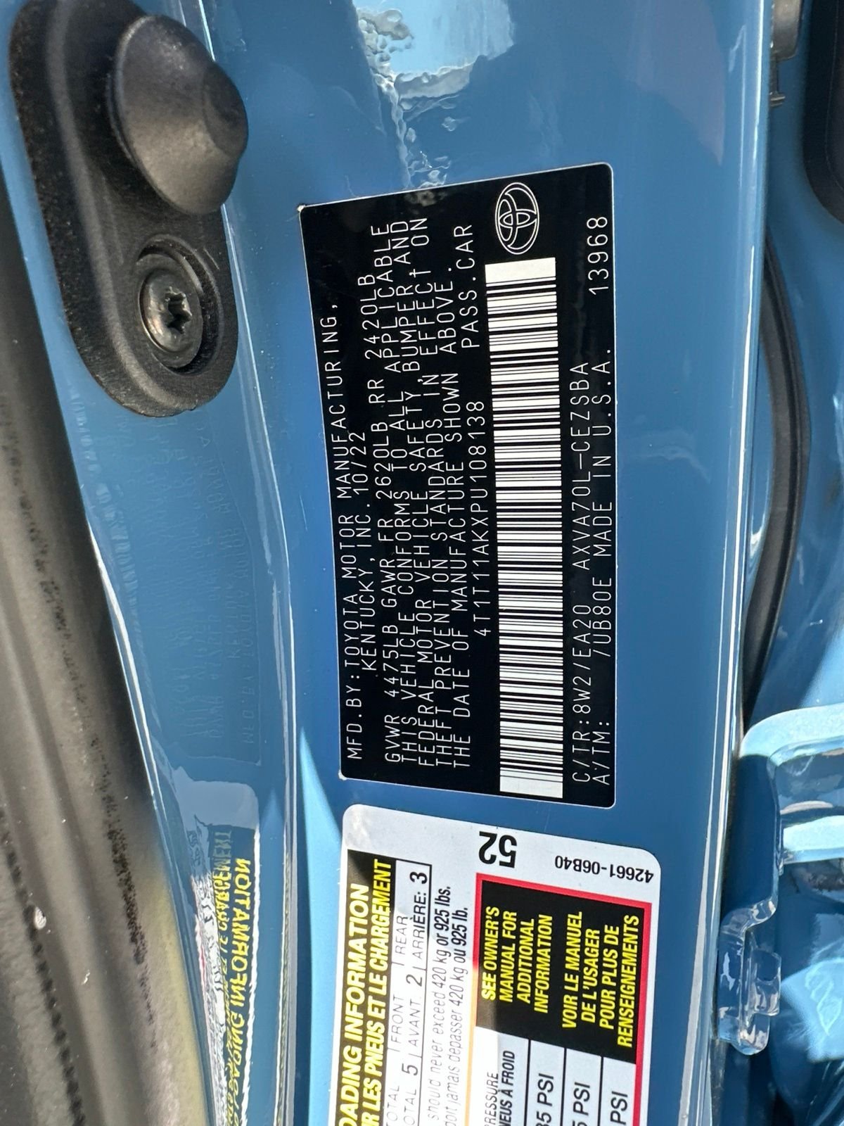 Used 2023 Blue Toyota SE image 5