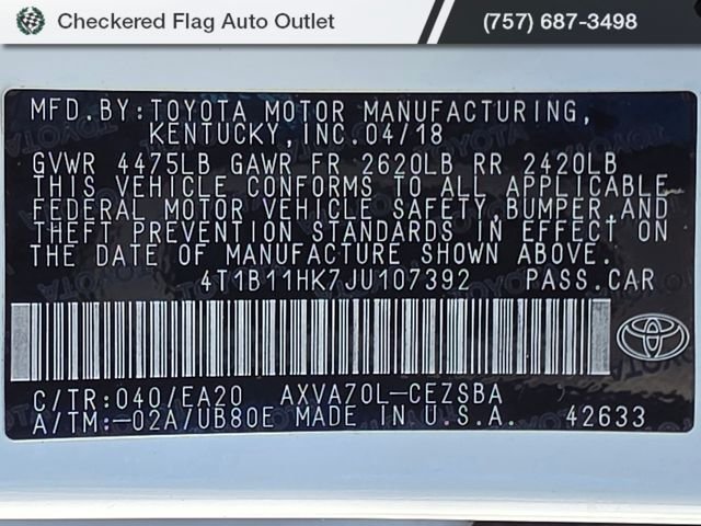 Used 2018 Super White Toyota SE image 19