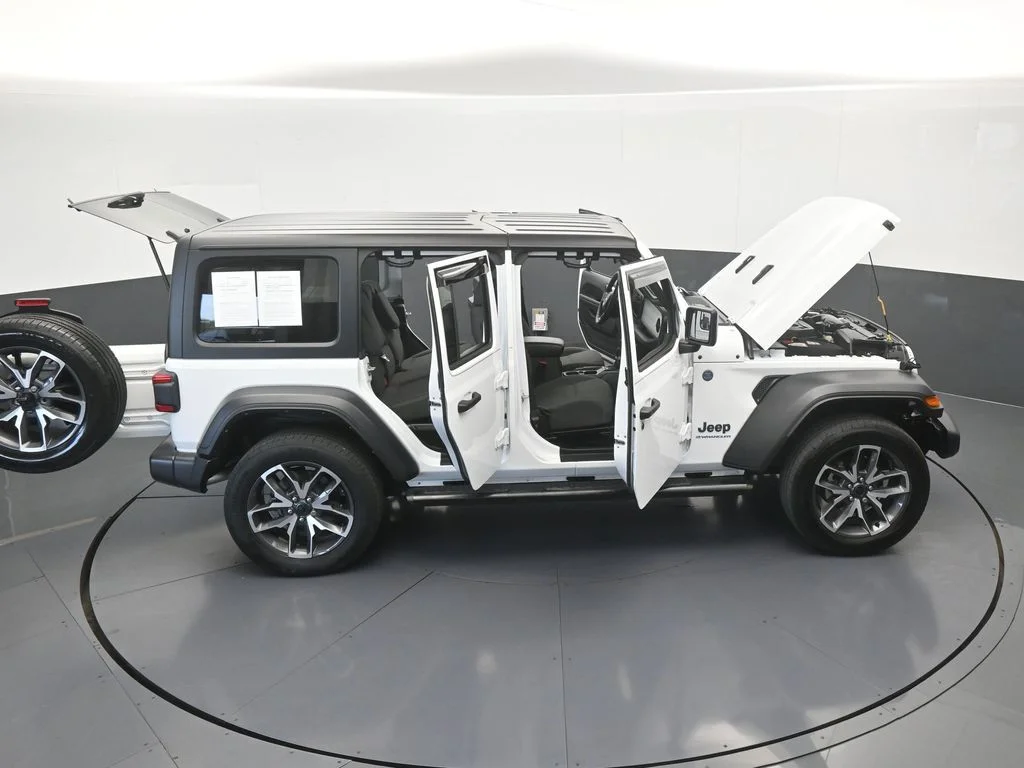 Used 2024 Bright White Clearcoat Jeep Sport S 4xe image 65