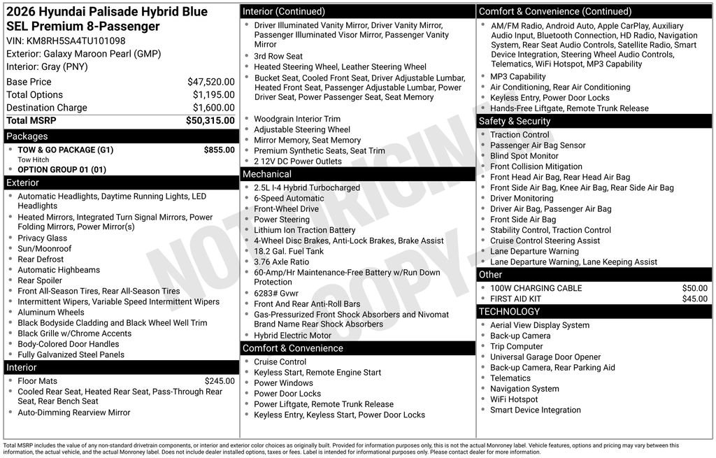 New 2026 Red Hyundai Blue SEL Premium 8P image 21