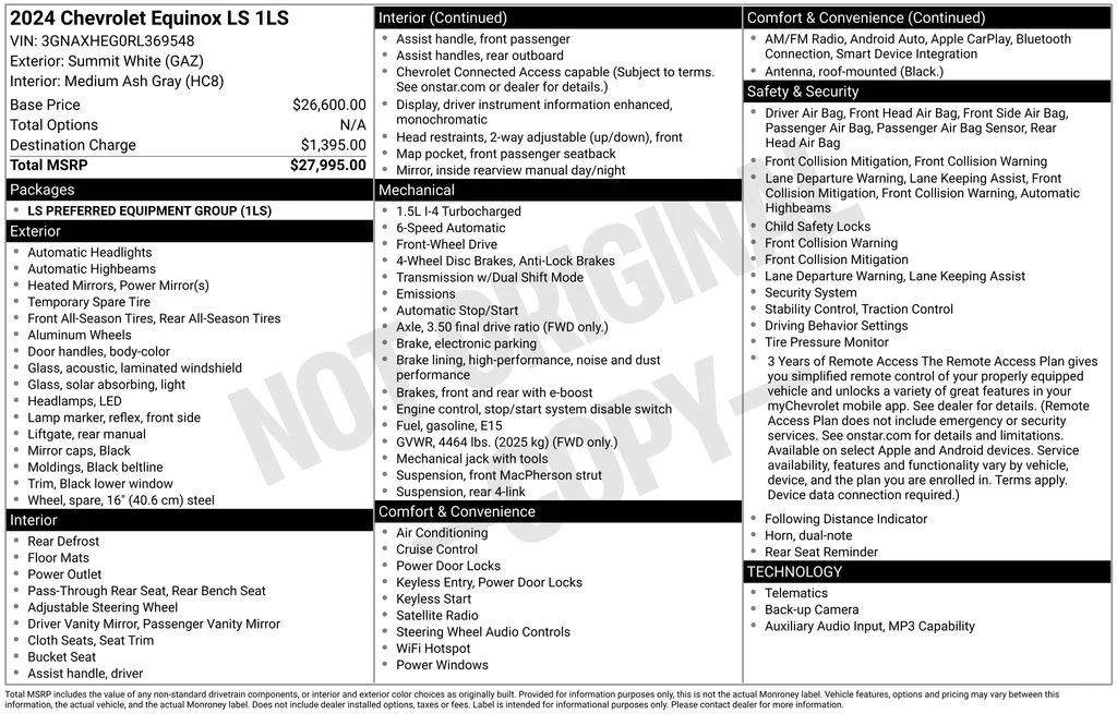 Used 2024 White Chevrolet LS image 3