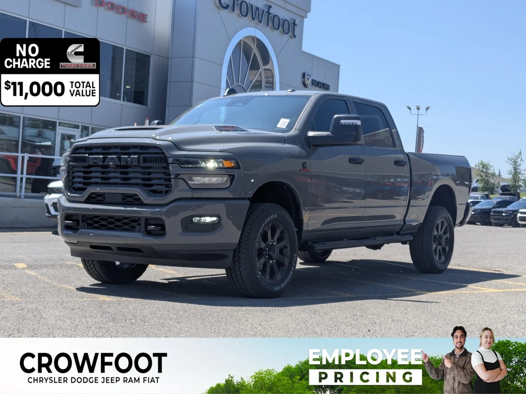 New 2026 Grey RAM Black Express - - 6.7L HO Diesel - 20 Black Wheels - 5th Wheel/Gooseneck Prep - Sport Hood & More! image 1
