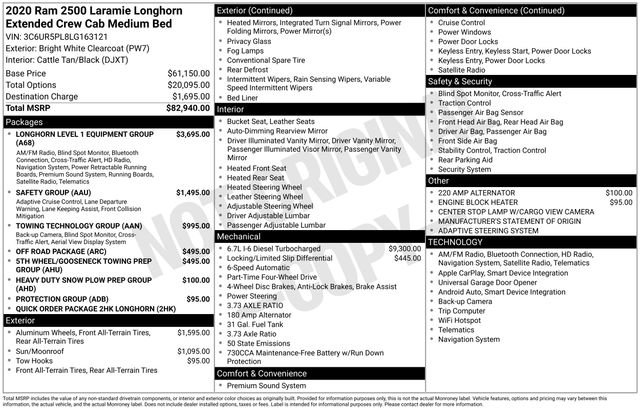 Certified Used 2020 White Ram Laramie Longhorn image 35