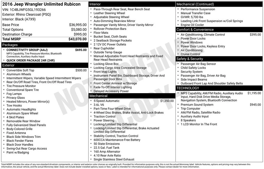 Used 2016 Black Jeep Unlimited Rubicon image 6