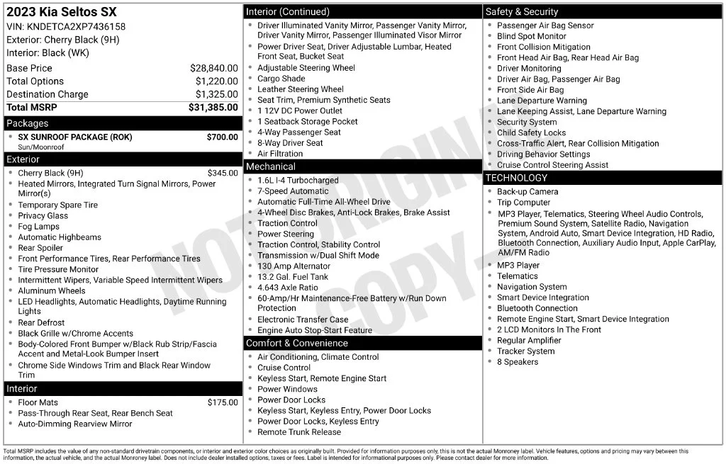 Used 2023 Black Kia SX image 6