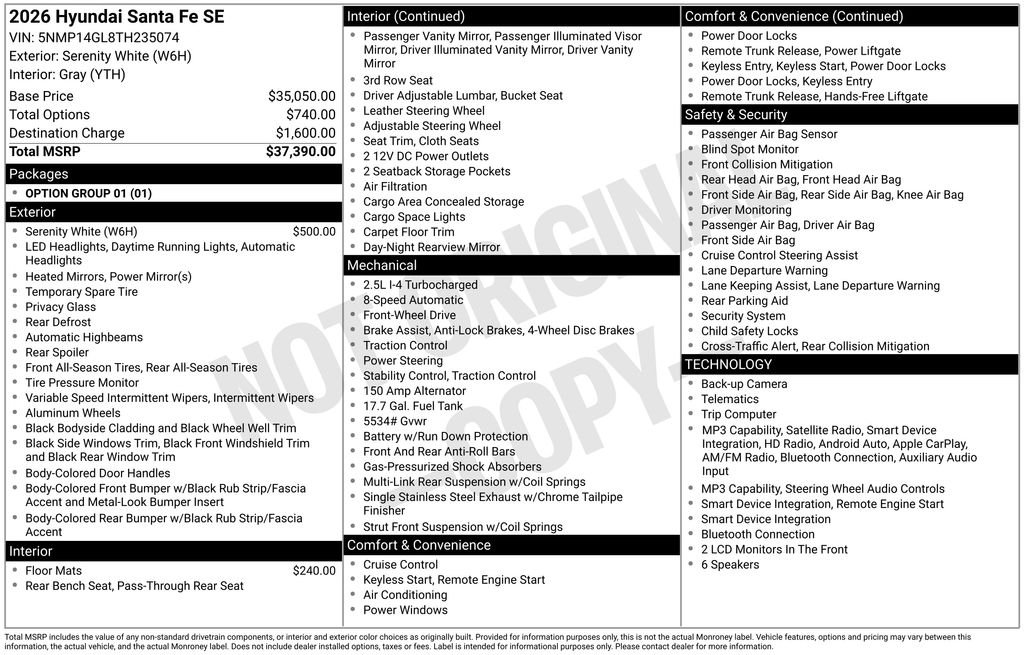 New 2026 White Hyundai SE FWD image 18