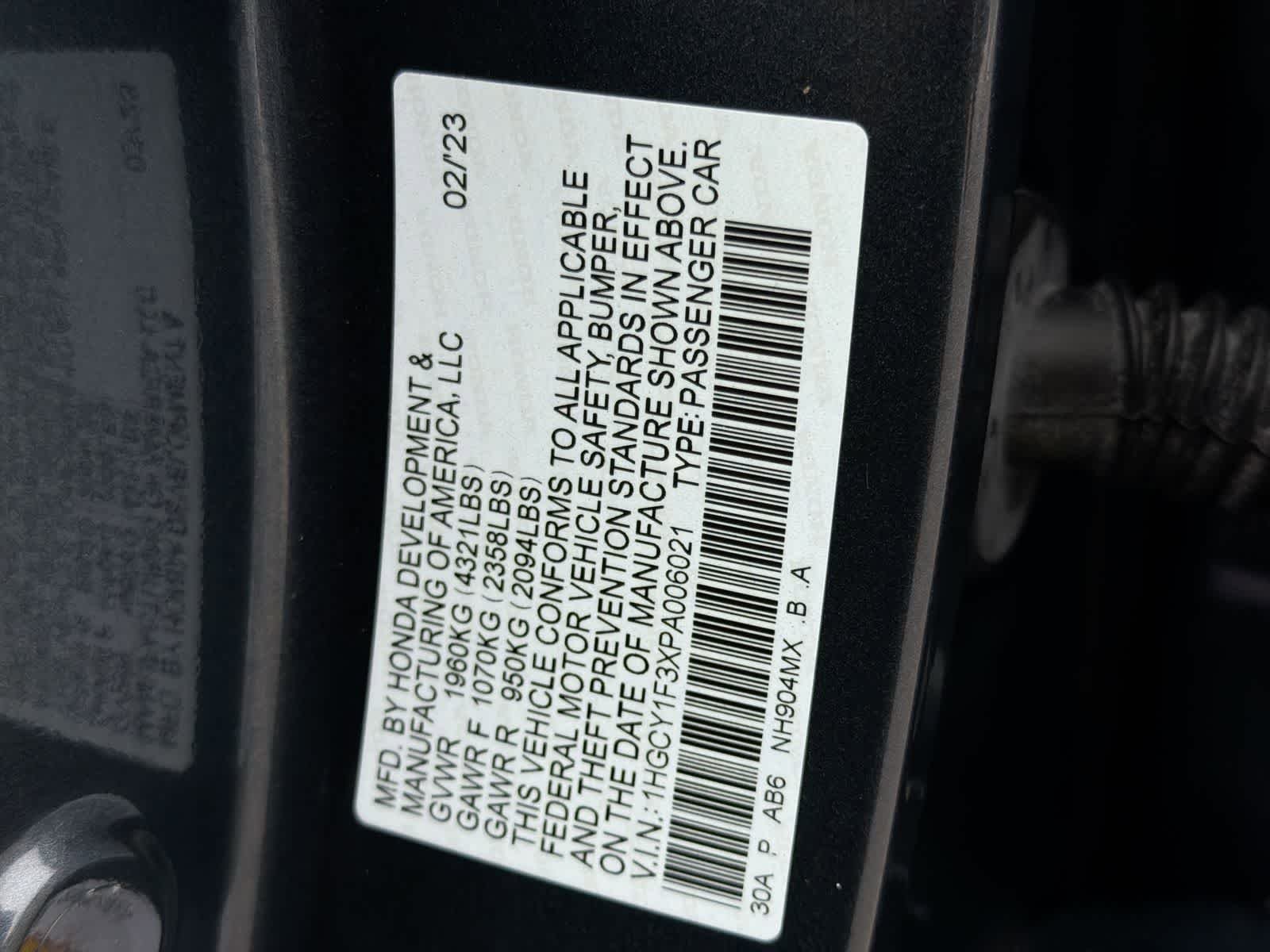 Certified Used 2023 Meteorite Gray Metallic Honda EX image 37