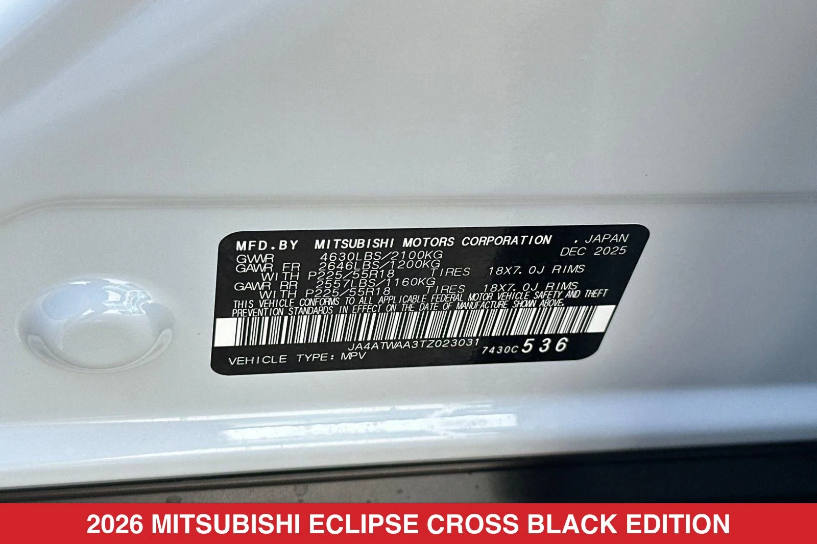 New 2026 White Mitsubishi Black Edition image 27
