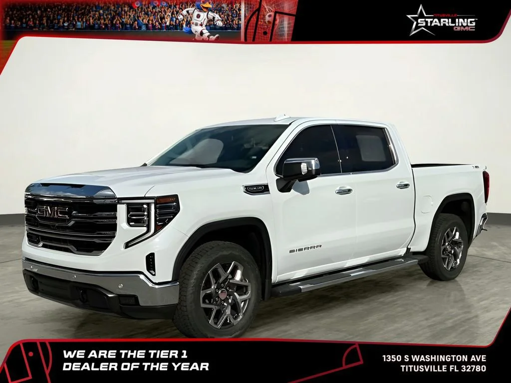 New 2026 Glacier White Tricoat GMC SLT image 1