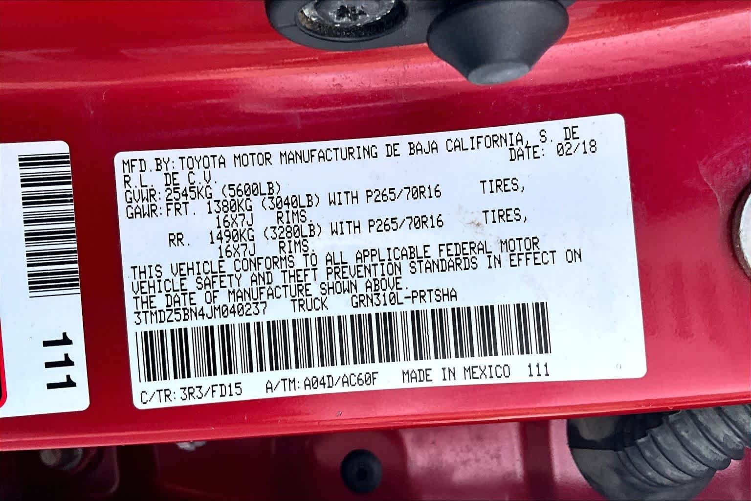 Used 2018 Barcelona Red Metallic Toyota TRD Off Road image 37
