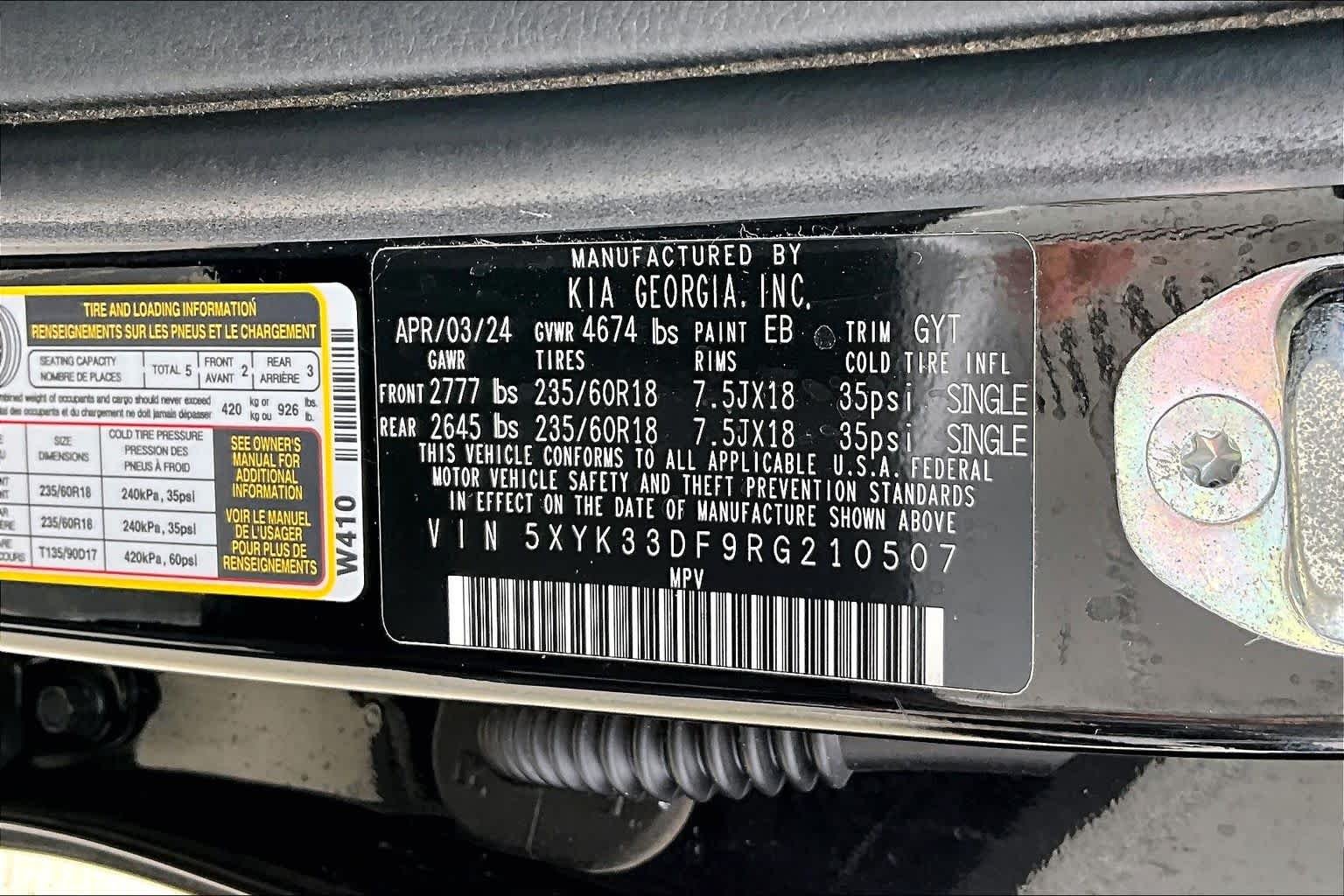 Used 2024 Ebony Black Kia EX image 61