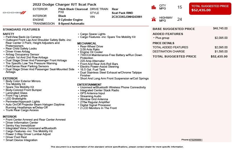 Used 2022 Black Dodge R/T Scat Pack image 3