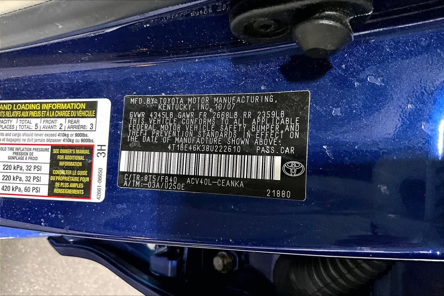 Used 2008 Blue Ribbon Metallic Toyota LE image 36
