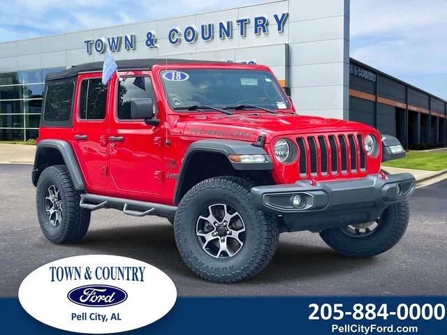 Certified Used 2018 Firecracker Red Clearcoat Jeep Unlimited Rubicon image 1