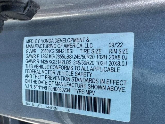 Used 2022 Lunar Silver Metallic Honda  image 23